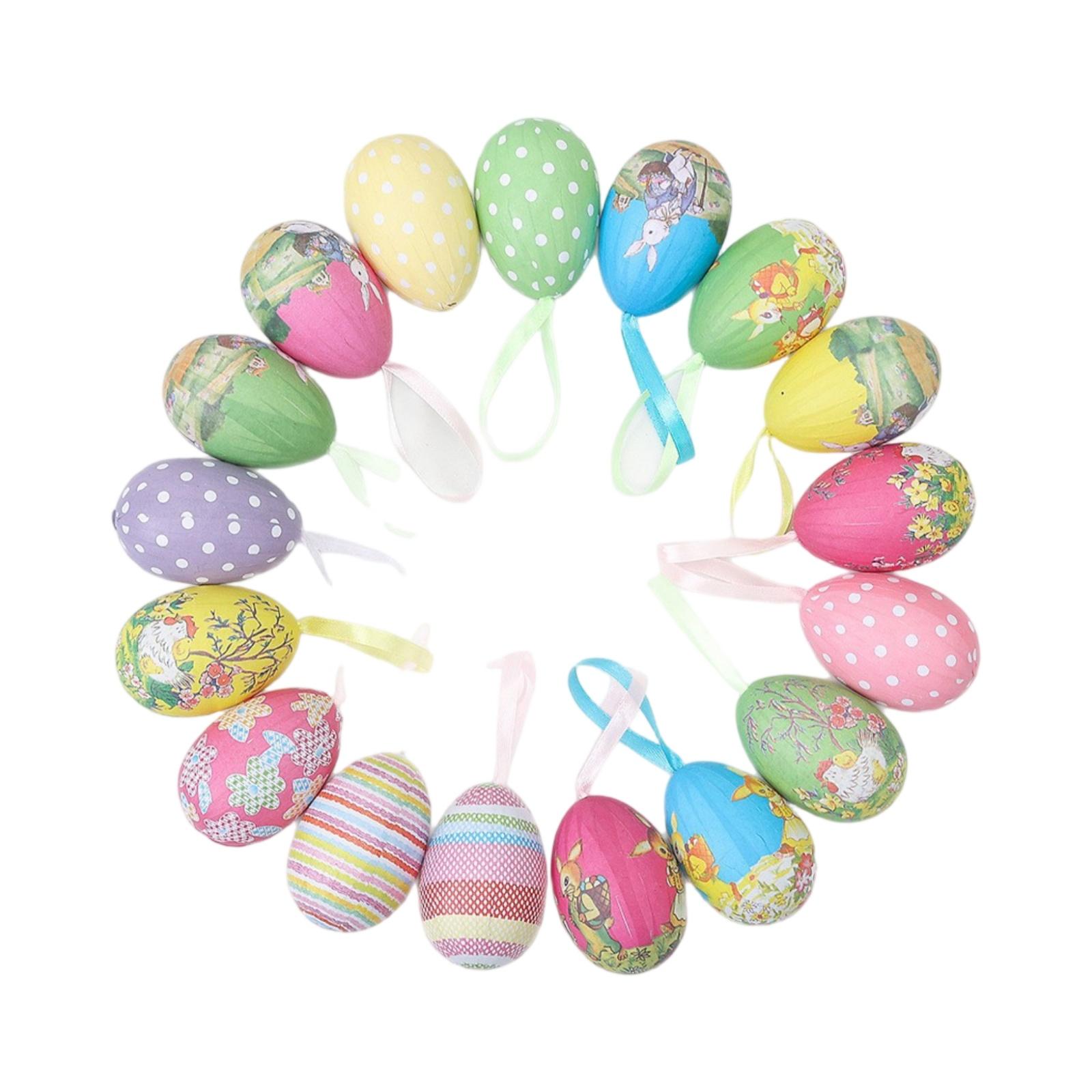 Пенные пасхальные яйца - Разноцветные украшения для вечеринки, Случайные узоры