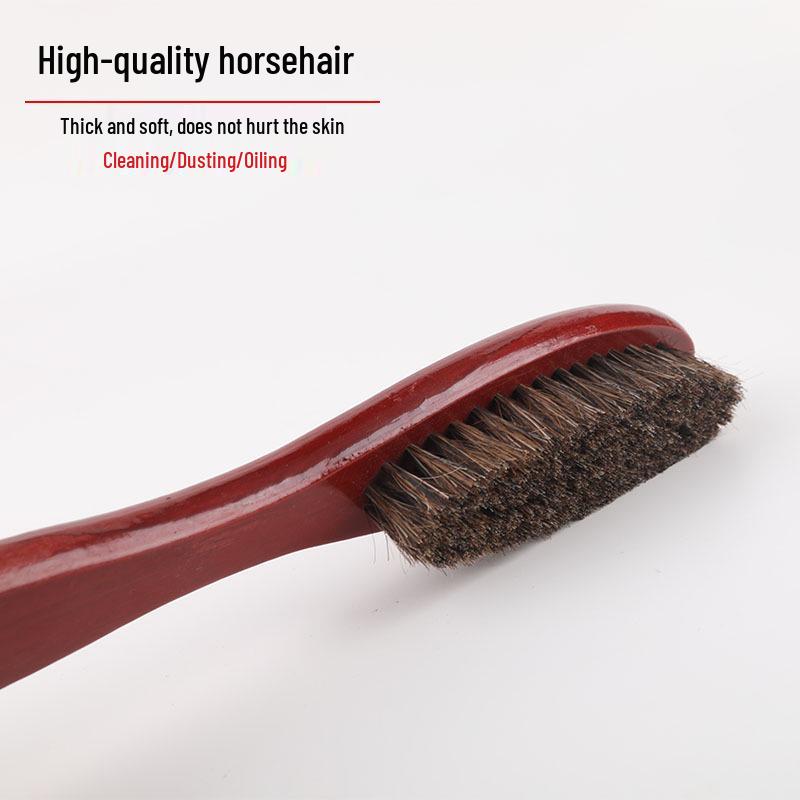 Horsehair Shoe Brush with Handle – Hangable Dust Removal Care Tool, Customizable with Logo.