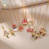 European and American Christmas Zircon Necklace - Santa & Tree Pendant for Women