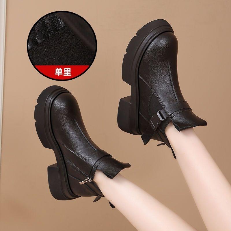 

Platform short boots women s 2025 new autumn and winter British style small retro versatile round head Chelsea Martin boots 35