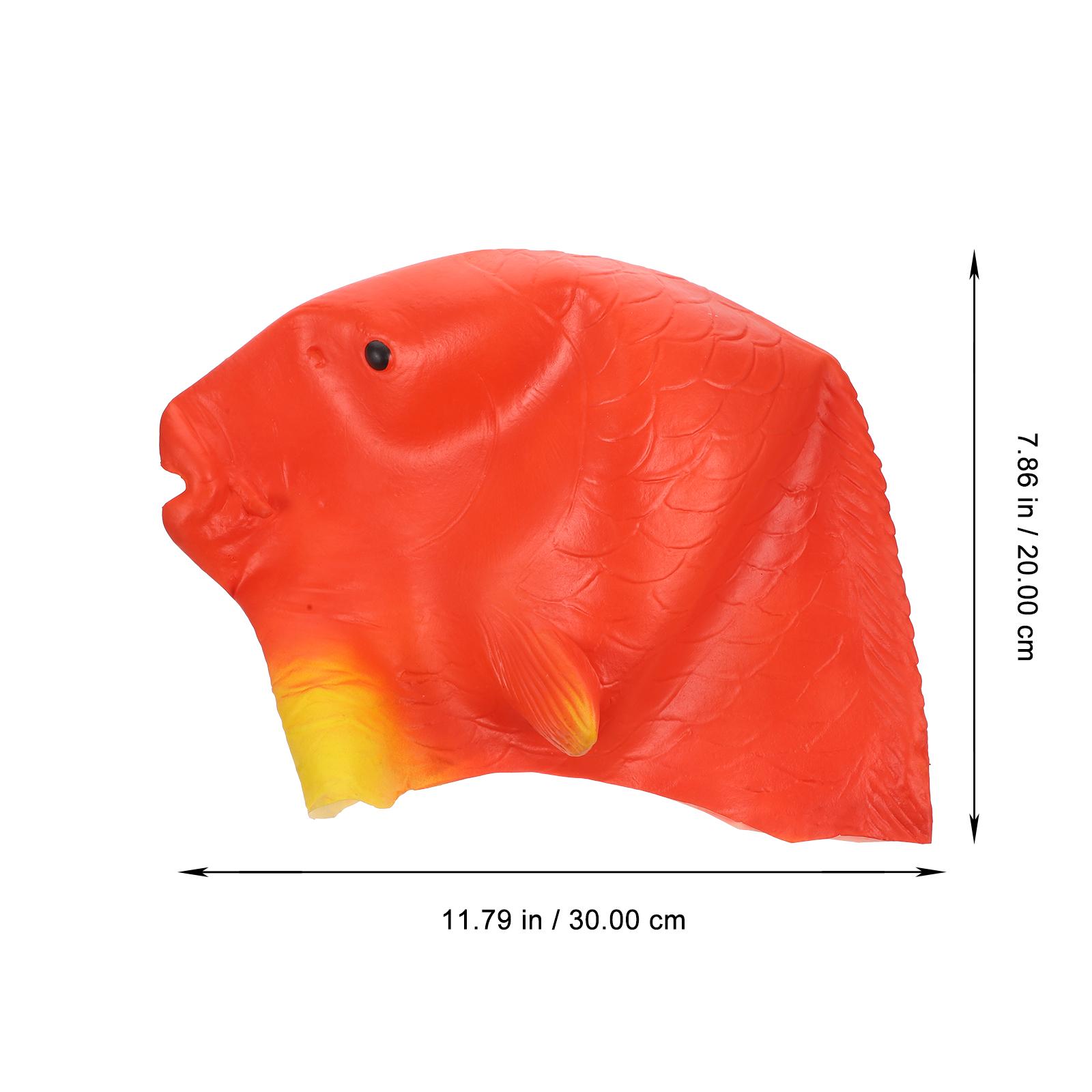 

Червона Маска Голови Золотої Рибки Латексна Стиль Коропа Легка Костюм для Вечірки на Хелловін Косплей Карнавал Маскарад Тварина Маска Фото червоний