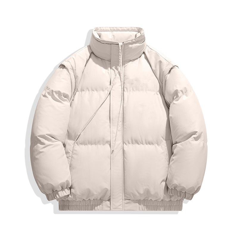 Sleeve Removal Stand-up Collar Cotton Jacket Men's Winter Loose Down Cotton Jacket Stand-up Collar Warm Bread Clothing
