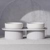 Ciotola Doppia in Ceramica per Gatti - Design Rialzato, Antiscivolo, Anti-Ribaltamento per Cibo e Acqua
