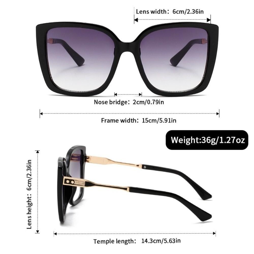 Large Square Frame Women's Sunglasses Gradient Purple Lens Party Sun Glasses Shades with Floral Pattern Novelty Glasses