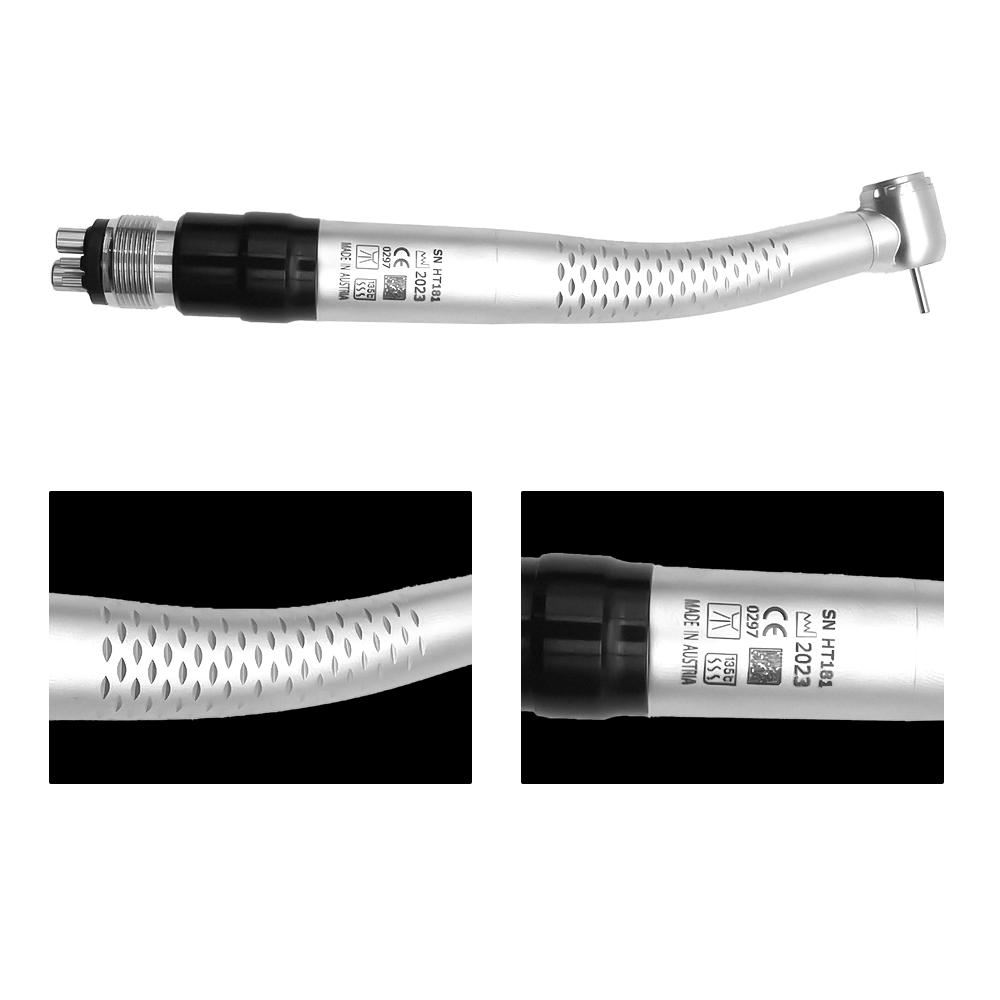 Niceden Zahnärztliches LED-Hochgeschwindigkeits-Handstück 5 Birnen Schattenloser Ring Druckknopf 2/4 Löcher