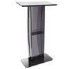 Acrylic Podium, 47" Tall, Acrylic Podium Stand with Wide Reading Surface & Storage Shelf, Floor-standing Clear Pulpits Acrylic for Church Office