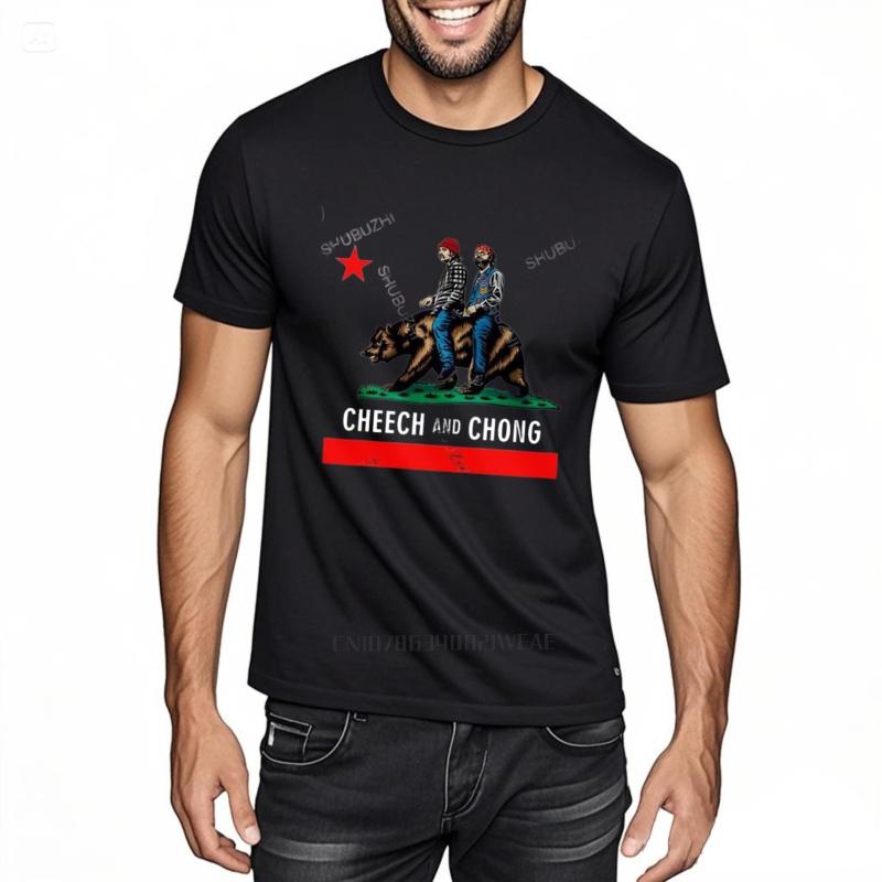 

Men Adult T-Shirt Cotton Cheech & Chong California Cotton Brand T-shirt O-neck Loose Tops For Him Plus Size Teeshirt 4XL