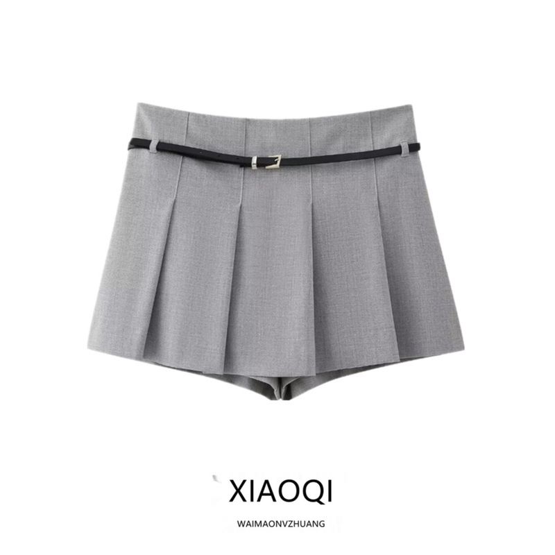 Fashion Style 2024 Spring New Arrival Women's High Waist Versatile Slimming with Belt Wide Pleated Culottes 1971022 803