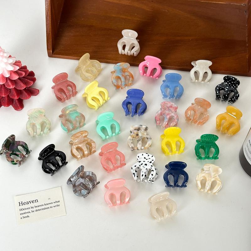 Retro Acetate Hair Claw Clips Sweet Small Hairpins Crab Clamp Barrettes for Womens Girls Trendy Ponytail Holders Party Accessory