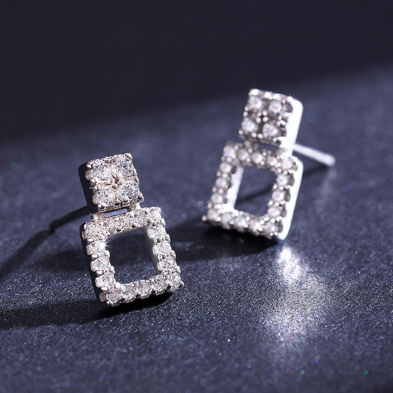 Tancise 925 Sterling Silver Zircon Earrings Drop Earrings For Women Wedding Party Gifts