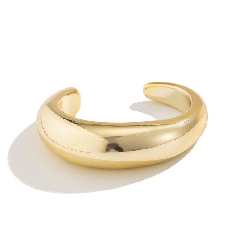 Fashion Irregular Cuff Bracelets for Women Vintage Exaggerated Gold Silver Color Glossy Plastic Open Bangle Female Jewelry Gift