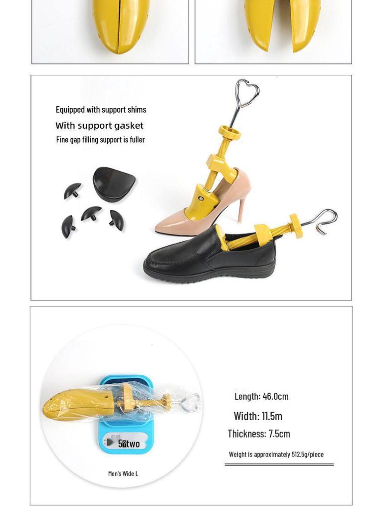 Universal Adjustable Plastic Shoe Expander: Men's and Women's Shoe Stretcher for Width, Height, and Length Adjustment