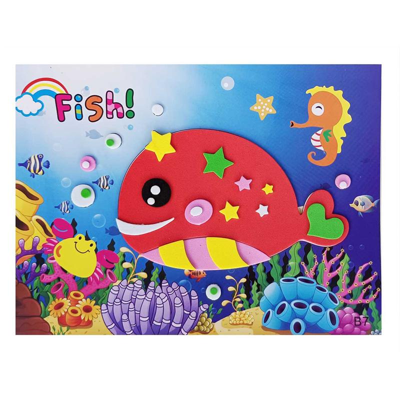12 stk DIY Creative Cartoon Animal 3D EVA Thickened Sticker Puzzle Håndlaget tidlig læring pedagogiske leker for barn Barnegave