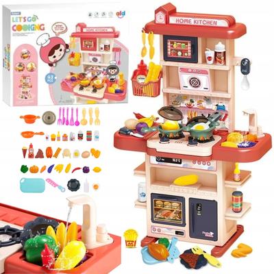 Large Kitchen For Children With Tap Water Steam Refrigerator Accessories Toy