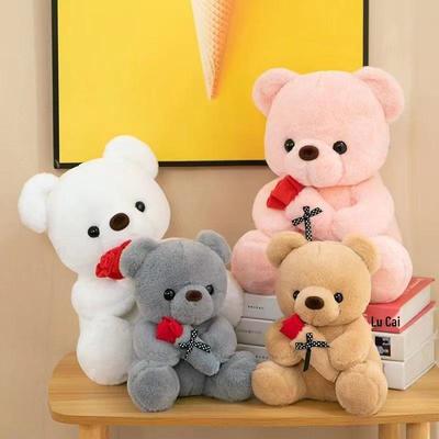Cute Rose Bear Plush - Huggable Valentine's Day Gift for Girls, Perfect As Birthday or Confession Surprise