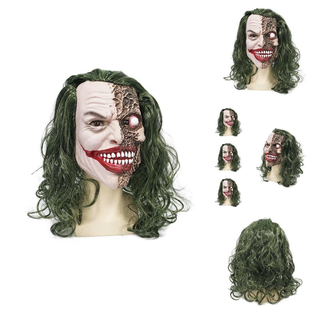 Latex Joker Head Mask With Large Eyes For Halloween Costume And Pranks