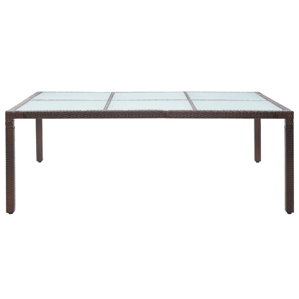 Garden Dining Table Brown 200 x 150 x 74 cm Poly Rattan
