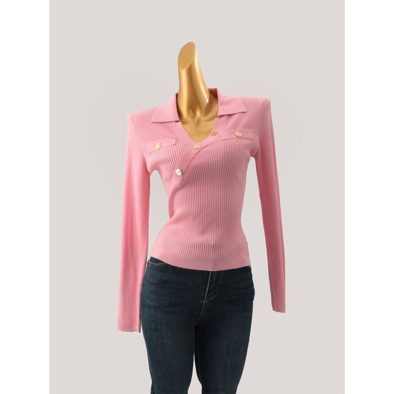 Export Six Wool V-neck Long-Sleeve Knitwear Women's Fall and Winter New Arrival Silm Thermal Bottoming Shirt Tops