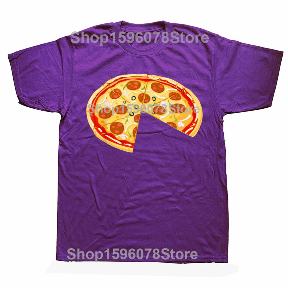 Funny Pizza Missing A Slice Matching Set Tshirts Men Womens Fashion Casual Tshirt 100 Cotton Loose Oversized T Shirt Summer