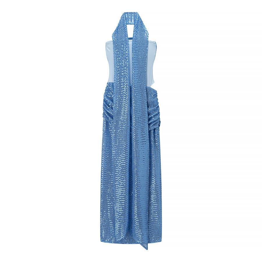 Women's Clothing Ins European and American Style Heavy Industry Sequined Streamer Sleeveless Tube Top Banquet Dress Temperament Dress