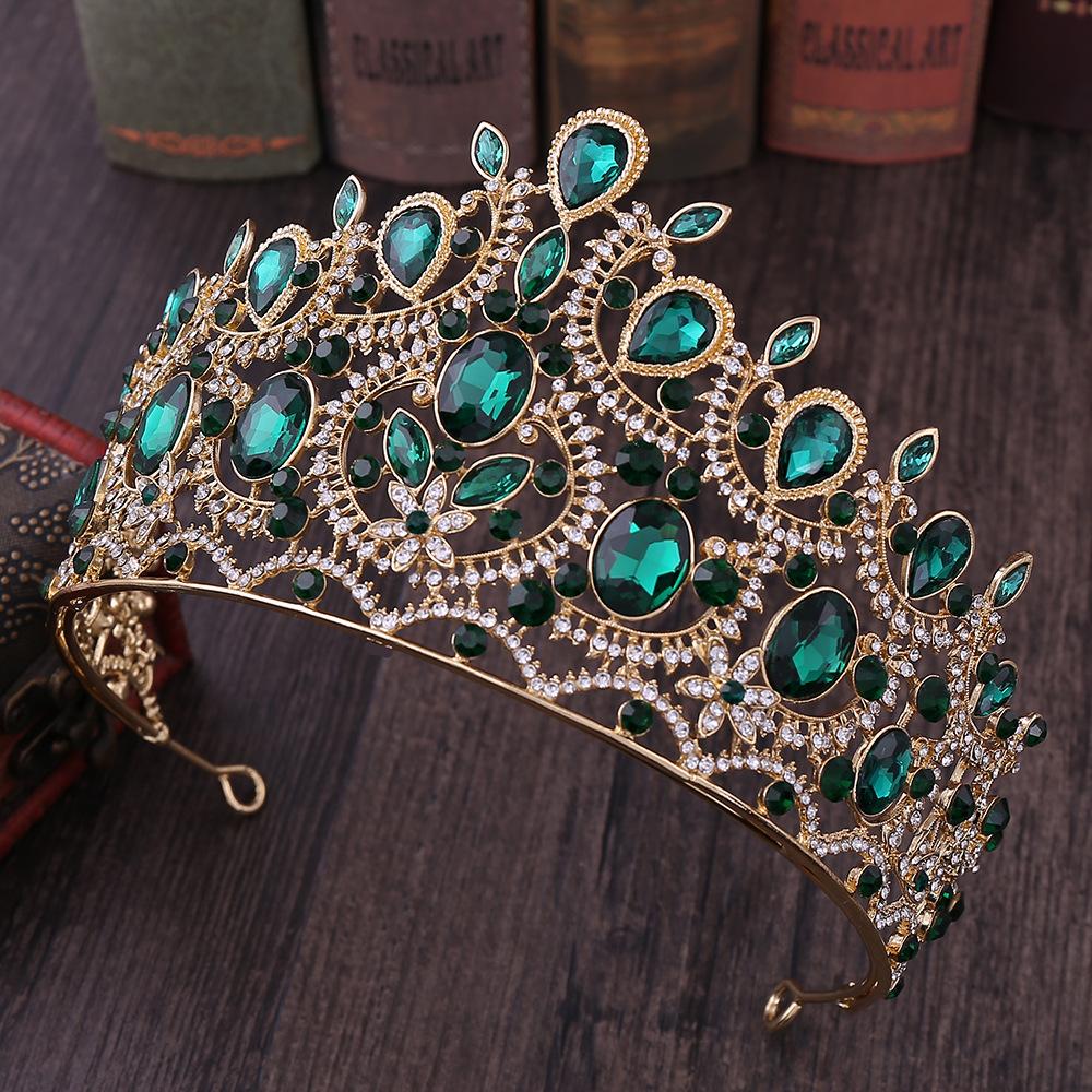 Baroque Large Crown with Rhinestones, Tiara, Bridal Jewelry
