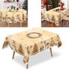 Elk Golden Christmas Tablecloth Rectangular New Year Tablecloth  Table Ornament