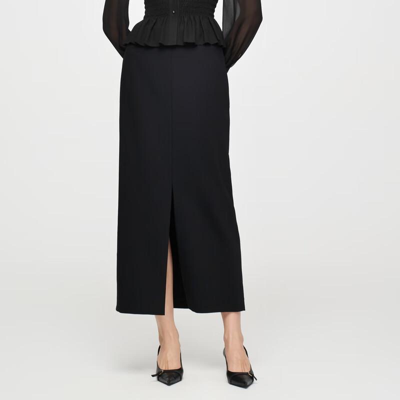 

ELLASSAY Women s Elegant A-Line Slit Midi Skirt M