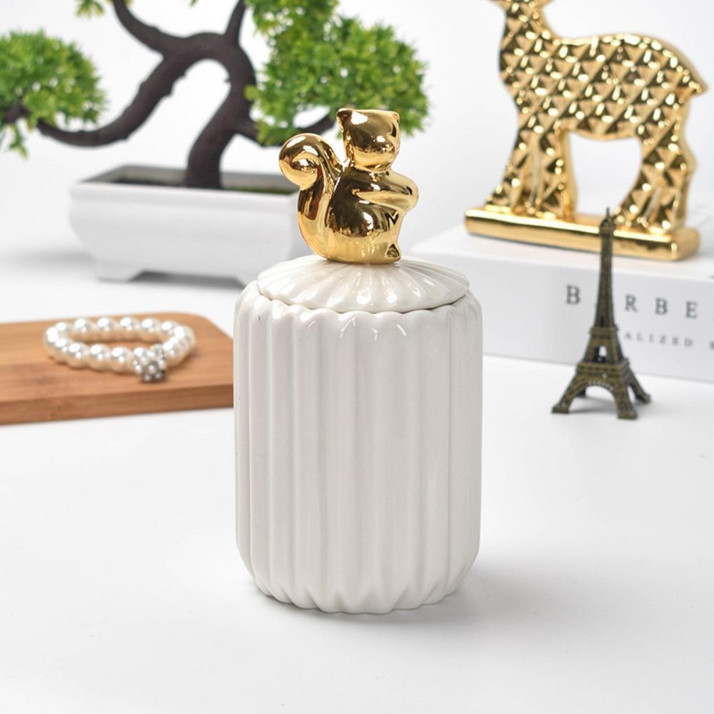 Desktop Small Animal Cotton Swab Storage Box Jewerly Box Toothpick Jar Toothpick Storage