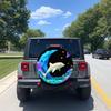 Low-poly Ocean-themed Car Tire Cover, Suitable For SUVs, Pickup Trucks, And Sedans. Made Of Polyester Fiber, Featuring A Patter
