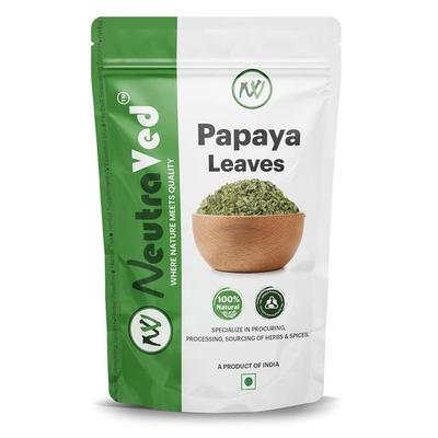 NeutraVed Džiovintos Papajos Lapų 100g Arbata Sveikam Imunitetui | Papajos Lapų Arbata, Sultys | Geriau nei Papajos Lapų Milteliai | Stovintis Maišelis (100 g)