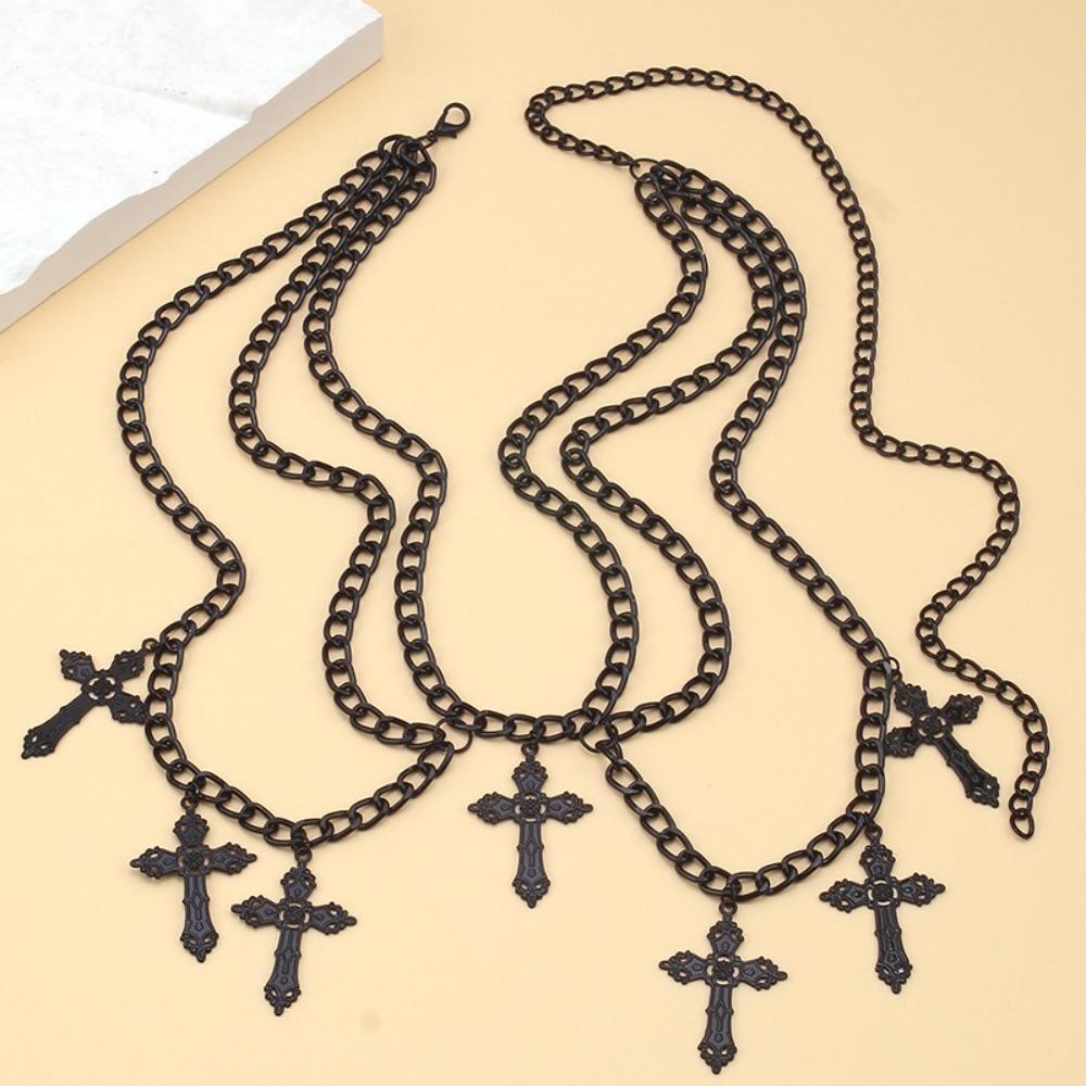 Elegant Cross Waist Chain Metal Body Chains Fashion Punk Waist Chain  Unisex