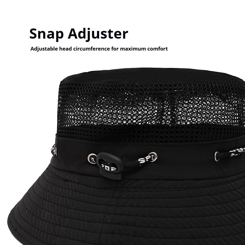 Summer Breathable Mesh Small Basin Hat Solid Color Men's Fishing Outdoor Hiking Fisherman Hat Couple Big Brim Sun Bucket Hat