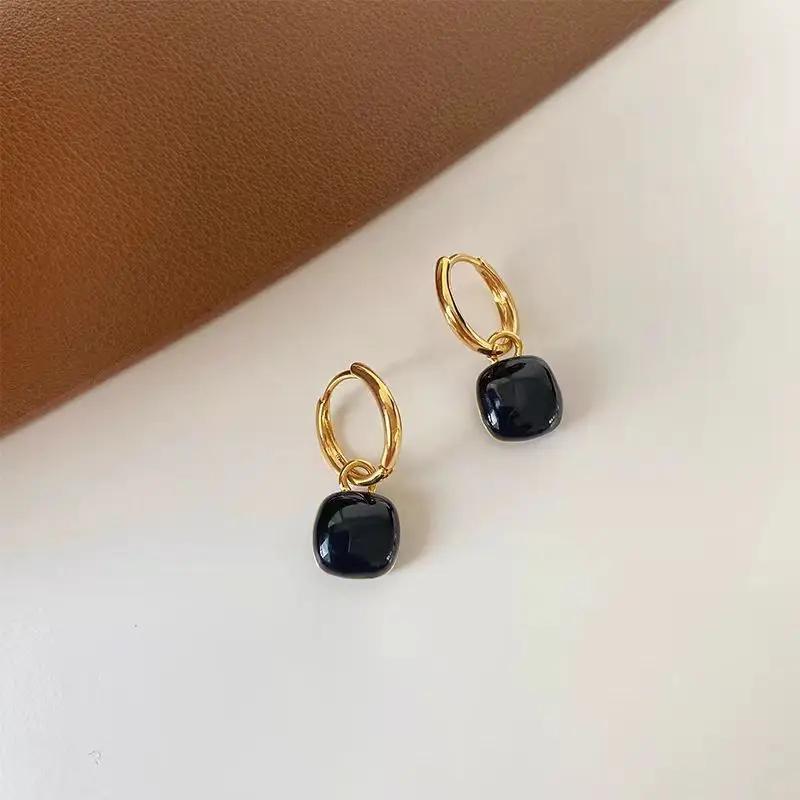 LATS Nouveau Design Boucles d'Oreilles Pendantes Coeur d'Amour Rouge pour Femmes Couleur Or Cercle Vintage Pêche Goutte Boucle d'Oreille Peut Être Séparée Zircon