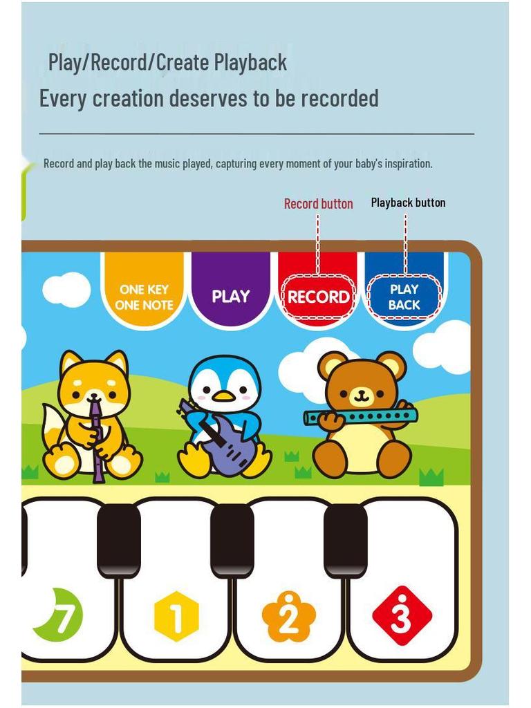 Aozheng Electronic Foot Pedal Piano: Children's Educational Music Blanket with Multiple Instrument Modes