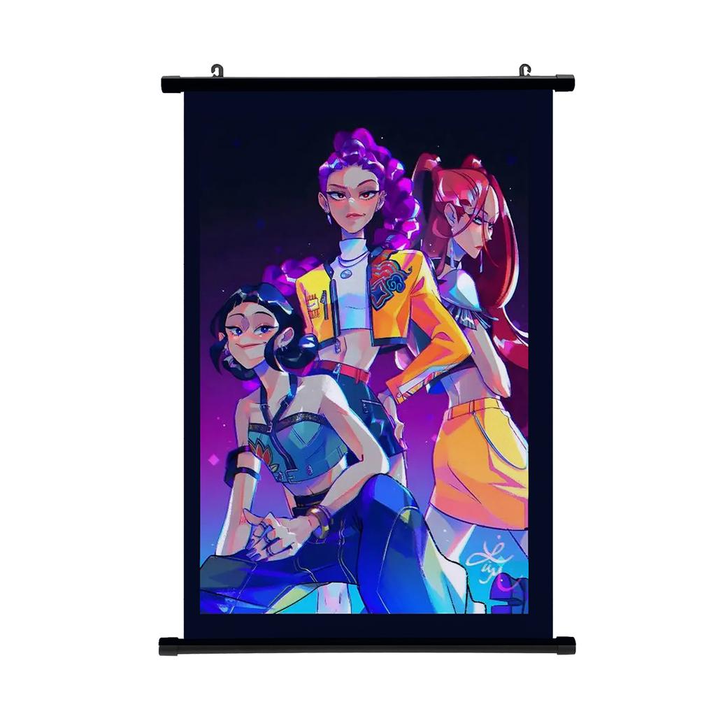 KPop Łowcy Demonów Plakat Obraz do Zawieszenia Huntrix Girl Zoey Rumi Mira Saja Chłopcy Kpop Wystrój Domu Plakat Zwój Ścienny