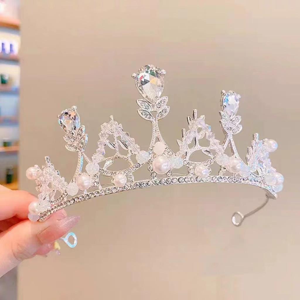 Birthday Crown Headwear Princess High-End Crown Girls Hairpin Headband Children Little Girl Headband Bridal Hair Accessories