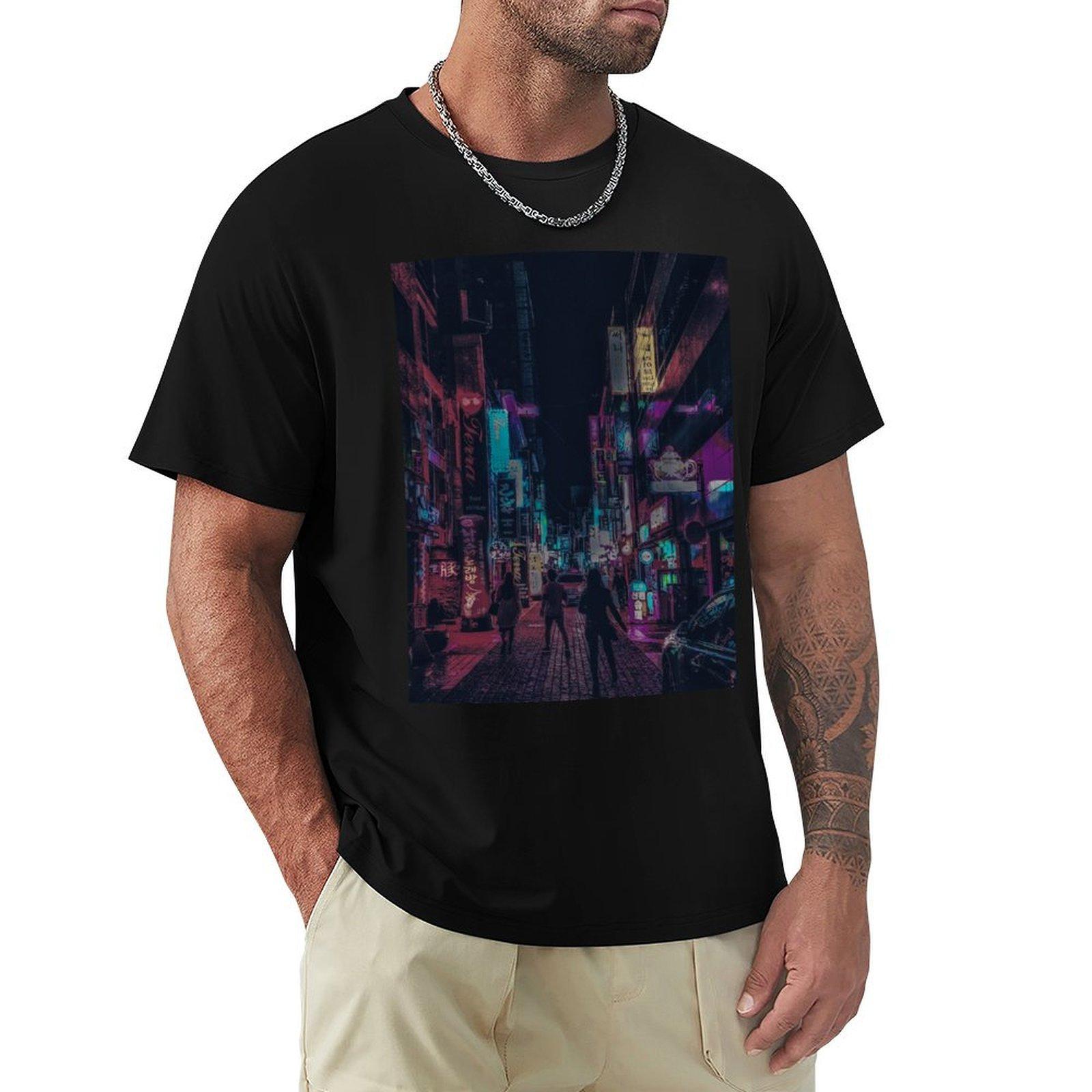 

cyberpunk nights dark edition TShirt Funny tshirts Louboutins sweat Mens cotton tshirt 4XL