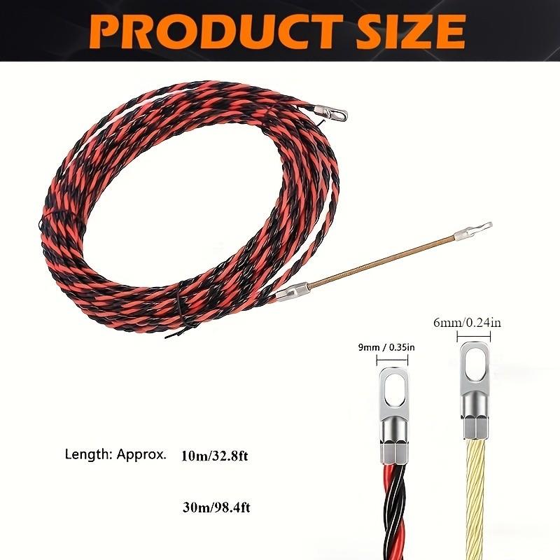 Electrician Cable Puller Rod – Flexible Fiberglass W/ Metal Connectors, Easy Wire Threading