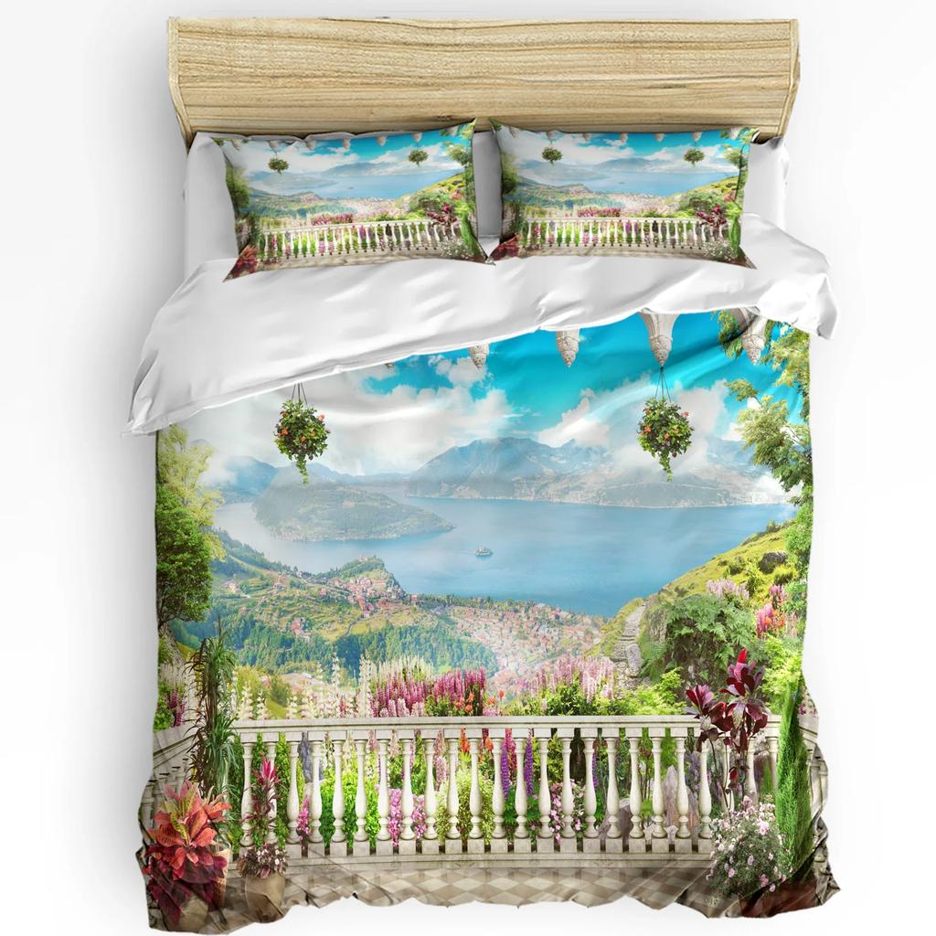 Mountain Snow Wolf Tree Duvet Cover Bed Bedding Set For Double Home Textile Quilt Cover Pillowcases Bedroom Bedding Set No Sheet