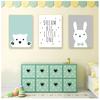 Wall Picture Baby Room Decoration Kawaii Bear Rabbit Canvas Art S Woodland Animal Cartoon Nursery Prints Painting