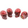 Cars Tires Valve Stem Caps Cover Dustproof Cool Skull Head Universal Fit Most of Cars SUV Bike Trucks Motorcycles 4 Pcs/Set (red)