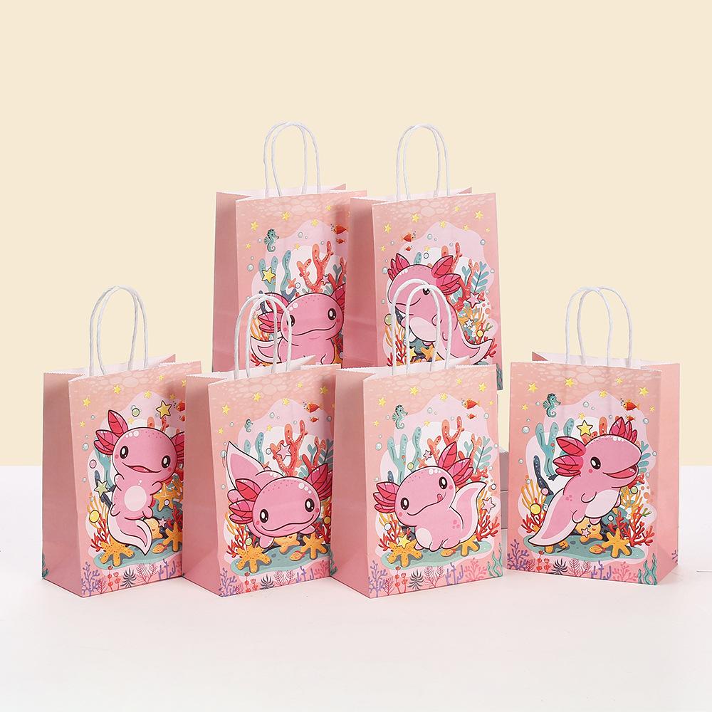 

StoBag, Kawaii Axolotl Birthday Gift Bags Cute Party Favor for Kids’ Birthday Celebrations Children s Day Reusable Packaging 30pcs&15x8x21cm