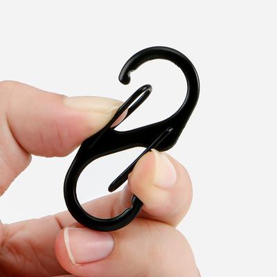 10 szt. Mini karabińczyk w kształcie litery S do wspinaczki górskiej, wielofunkcyjny karabińczyk wiszący w kształcie litery 8, przenośny mały dodatek do breloczka na zewnątrz