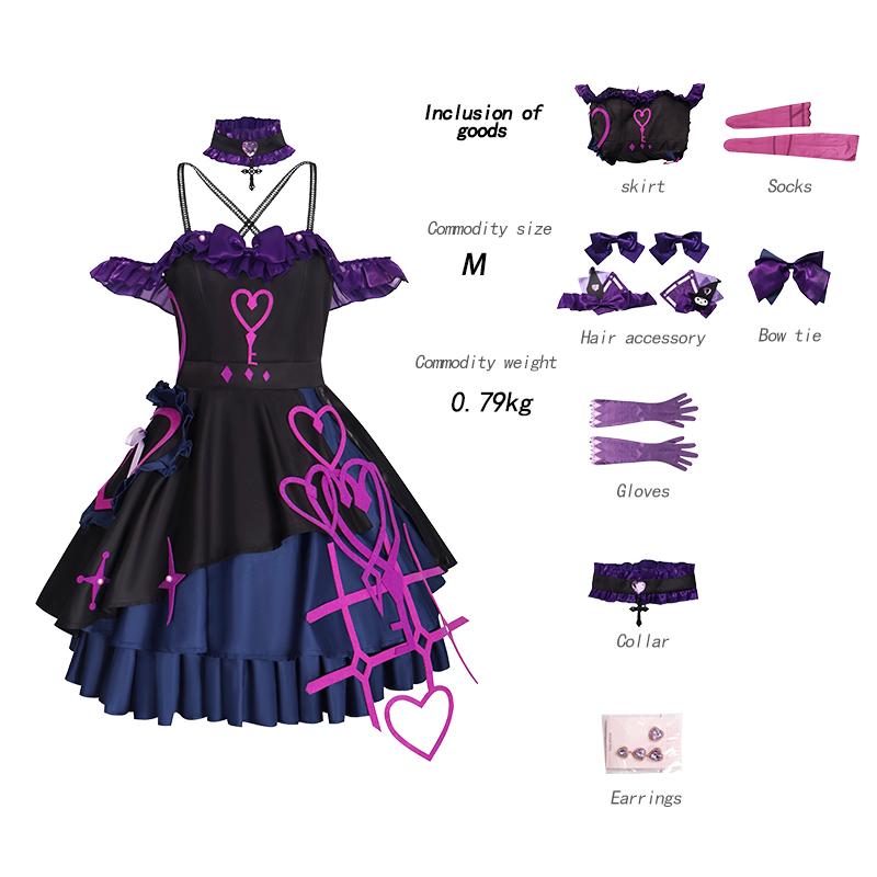 Cos Anime Honor Of Kings Cute Purple Dress Angel Cosplay Costume Full Set For Halloween Game Party Costume For Woman