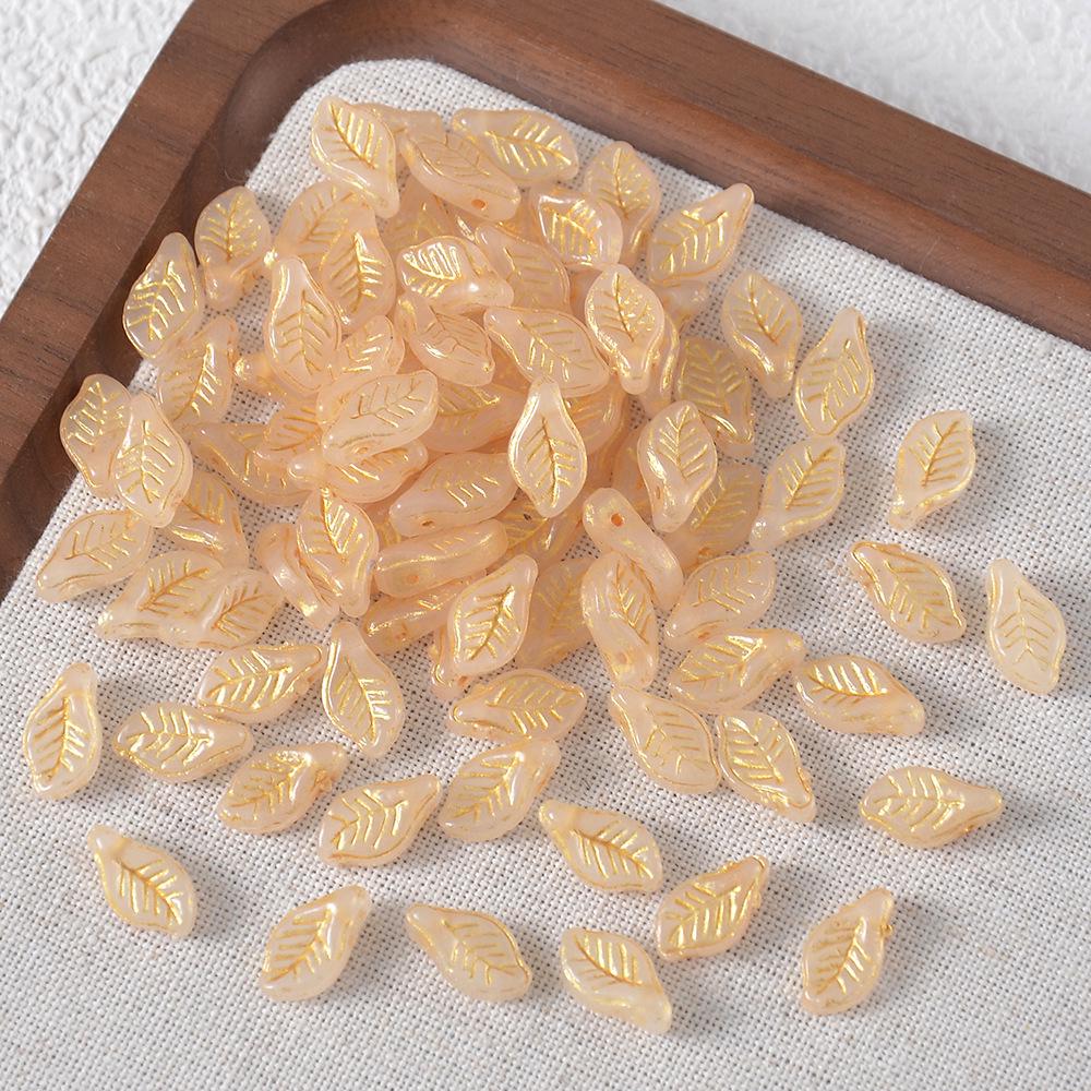 Czech Glass Hollow Maple Leaf Beads for DIY Hair Accessories