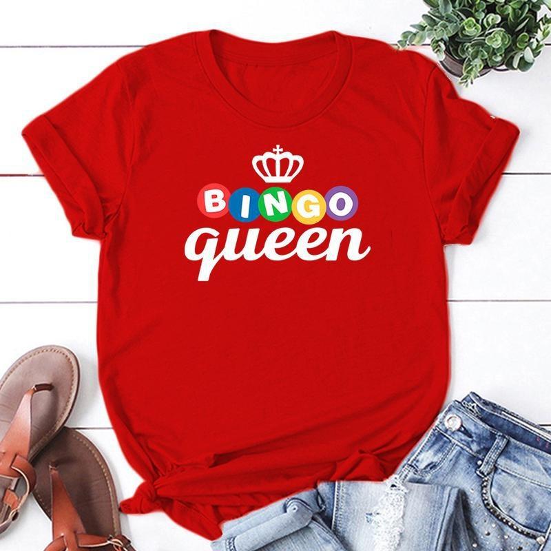 New Bingo Queen Print T Shirts Women Men Casual Round Neck Tees Top Summer Cool Loose Short Sleeve