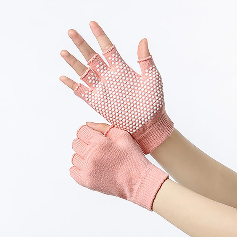 Women Non-Slip Yoga Gloves Breathable Fitness Pilates Half Finger Glove Sport Outdoor Cycling Fishing Workout Mittens For Gym