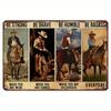 Panneau en métal vintage de cowboy à cheval Art mural inspirant avec des citations motivantes Soyez fort Soyez courageux Humble