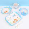 Wuhe Kids' Melamine Cartoon Compartment Tray, Baby Bowl, and Tableware Set