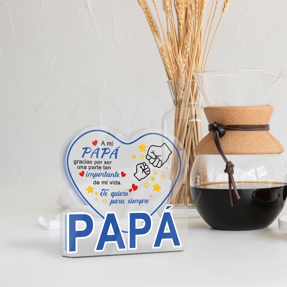 Spanish Love Message Heart-Shaped Sign - Inspirational Tabletop Decor for Home, Farmhouse, or Living Room - Perfect Gift for Dad, Easter Holiday Decor